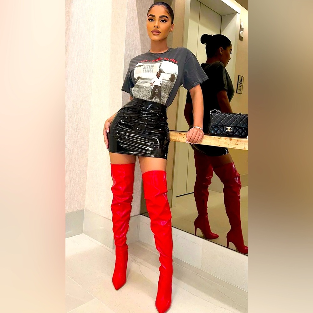 Fashion Nova Latex mini skirt size small